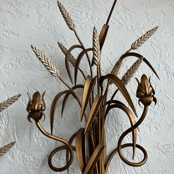 Pair of 1950s Italian Wheat Sheaf Sconces - Picture 2 of 7